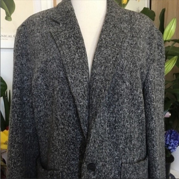 ATM Grey Warm‎ Boyfriend Knit Relaxed Blazer Size L - Picture 3 of 9